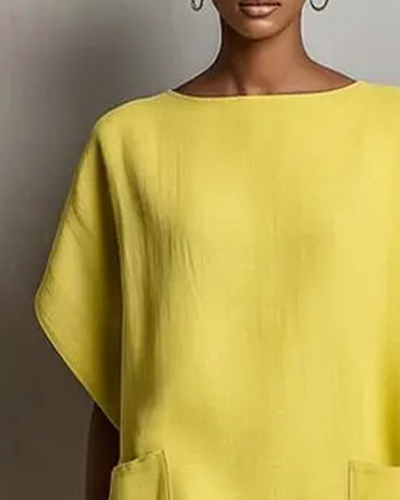 Round Neck Shift Dress