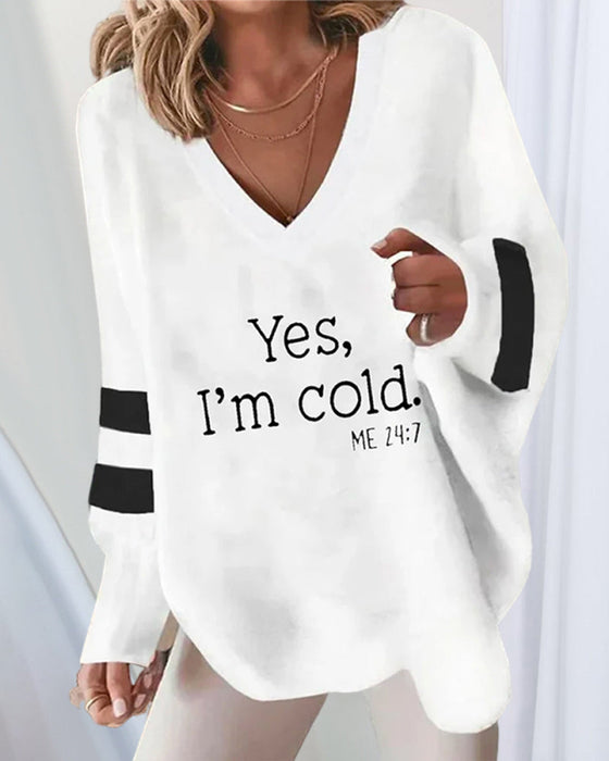 Striped Letter Top with Long Sleeve