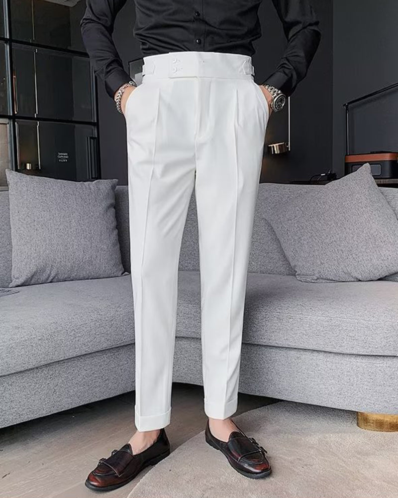 Men's Pocket Solid Casual Dress Pant