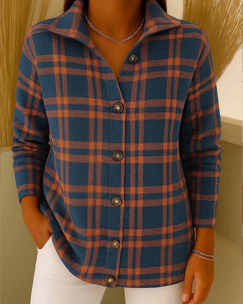 Fashionable Plaid Long Sleeve Shirt