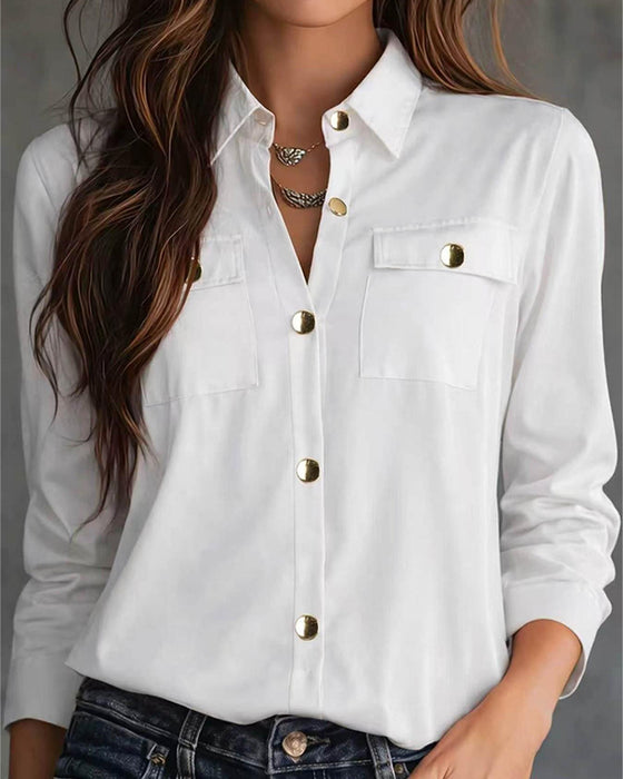 Solid Color Long Sleeve Shirt