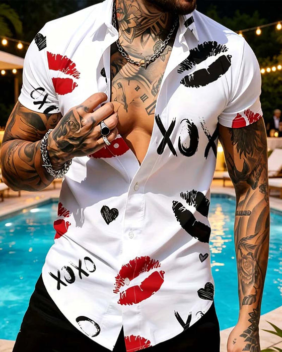 Lapel Button American Men's Shirts