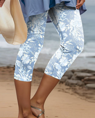 Stretch Casual Printed Cropped Pants