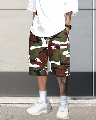 Men's Multi-Pocket Drawstring Cargo Shorts
