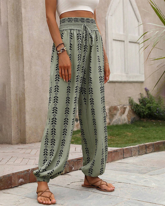 Geometric Print Casual Bloomers