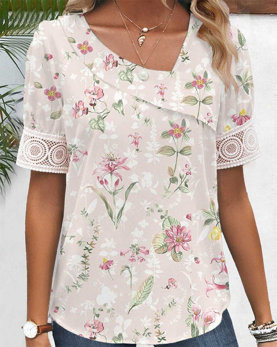 Short-sleeved floral top