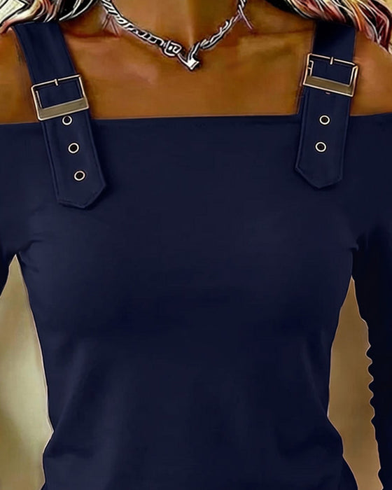 Long Sleeve Off-Shoulder Camisole Top