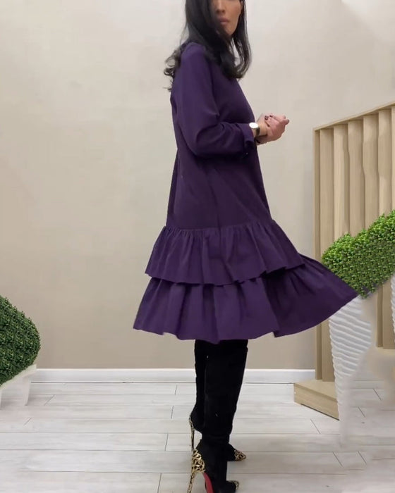 Gentle ruffled knee-length dress