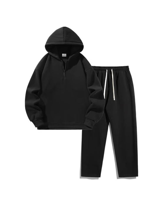 Half-Zip Hooded Sweatshirt Set