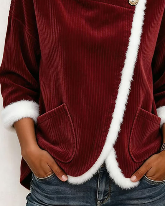 Stylish Warm Fleece Pocket Top