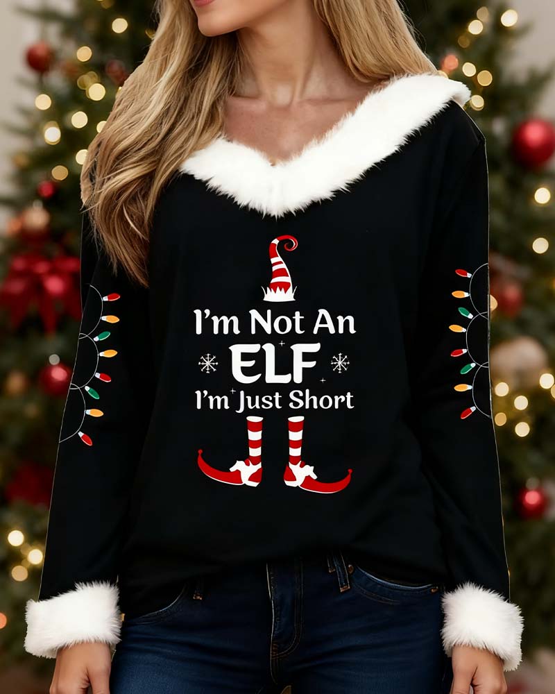 Fur Collar Printed Fashionable Top