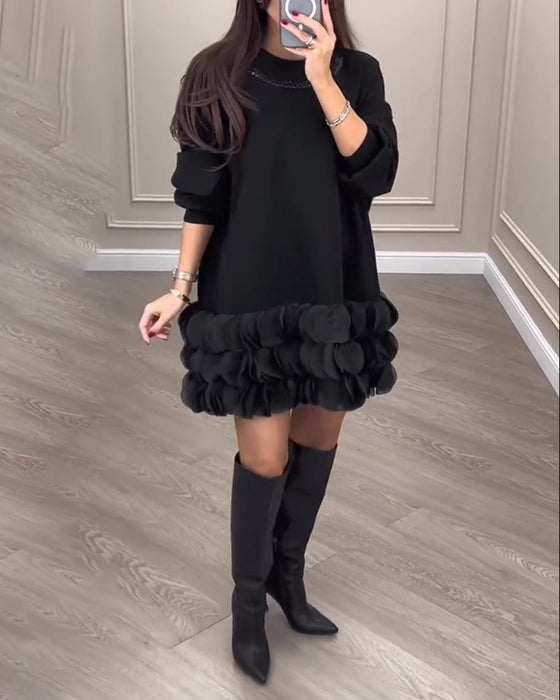 Elegant dress with patchwork petals