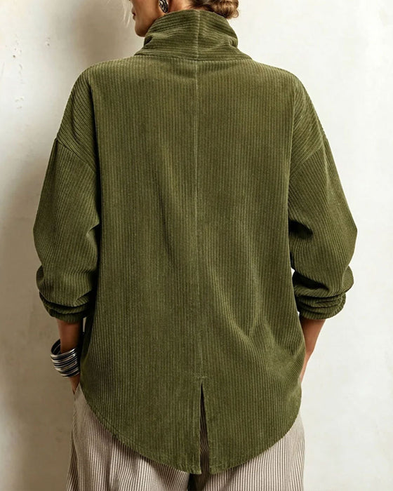Turtleneck Button Loose Coat