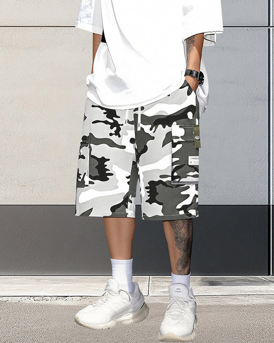 Men's Multi-Pocket Drawstring Cargo Shorts