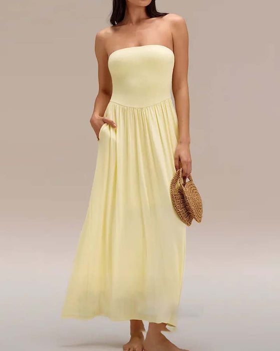 Convertible Strapless Waist-Cinching Dress