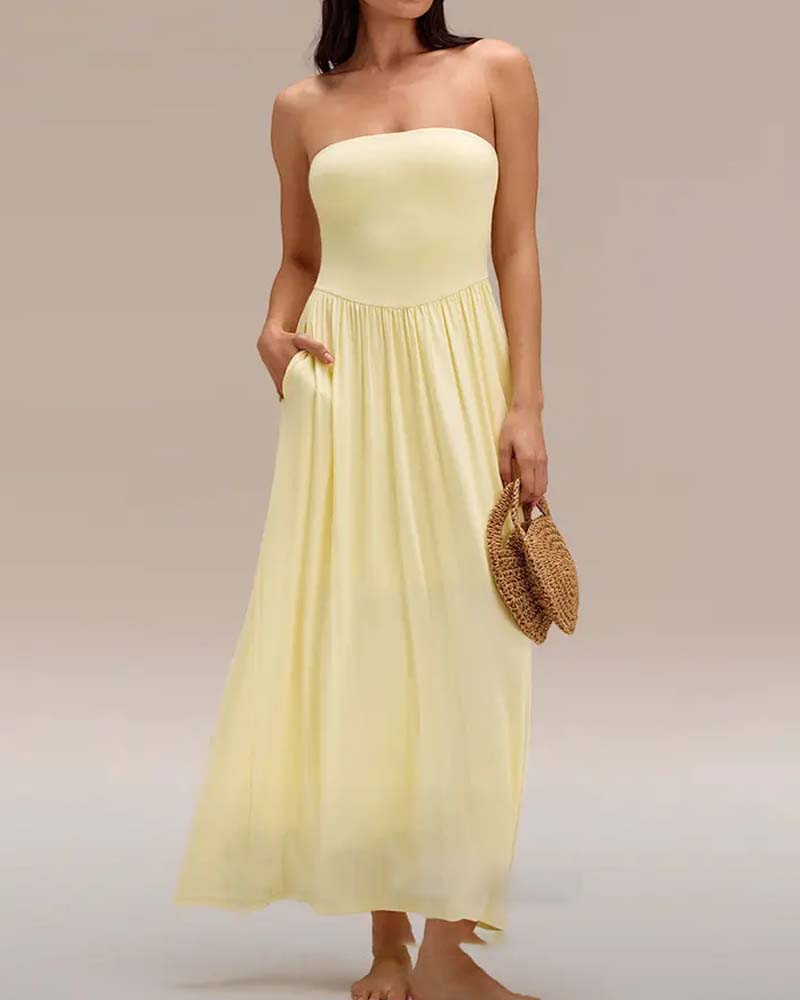 Convertible Strapless Waist-Cinching Dress