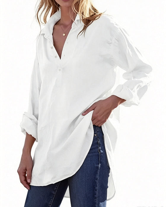 Loose-Fit Solid Casual Shirt