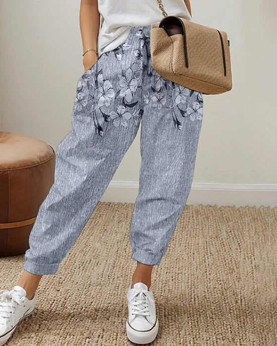 Women's Pocket Printed Casual Jeans