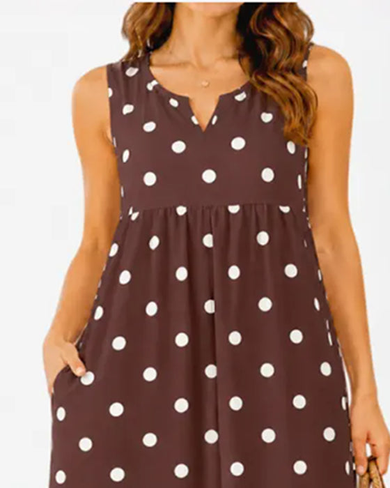 High Waist Casual Sleeveless Dress