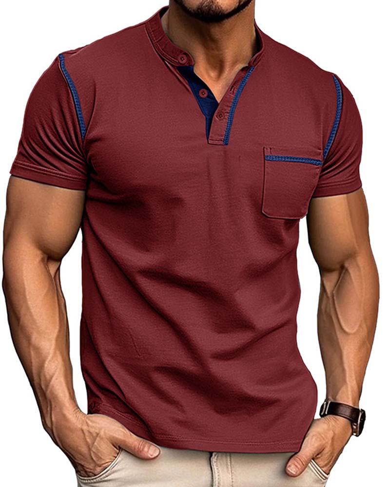 Men's Henry Casual Solid Color Shirt
