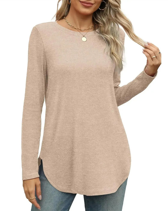 Solid Color Long Sleeve Top