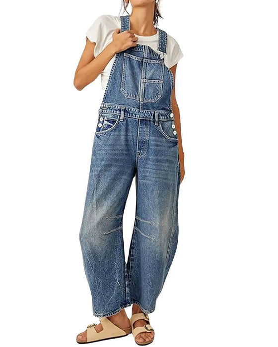 Suspender Pocket Denim Jumpsuit