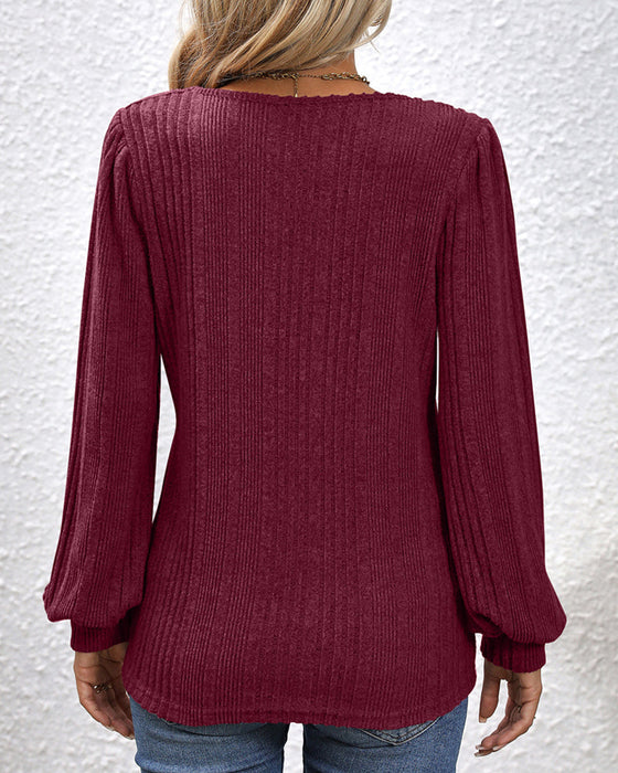 Square top with lantern sleeves