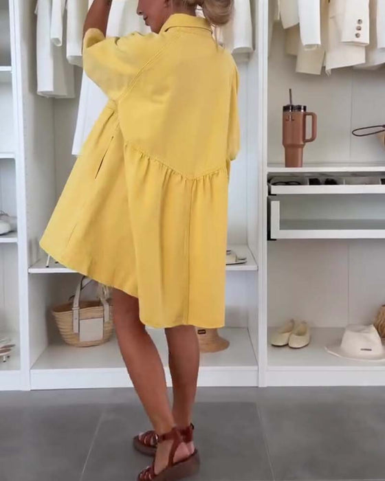 Loose Doll-Style Shirt Dress