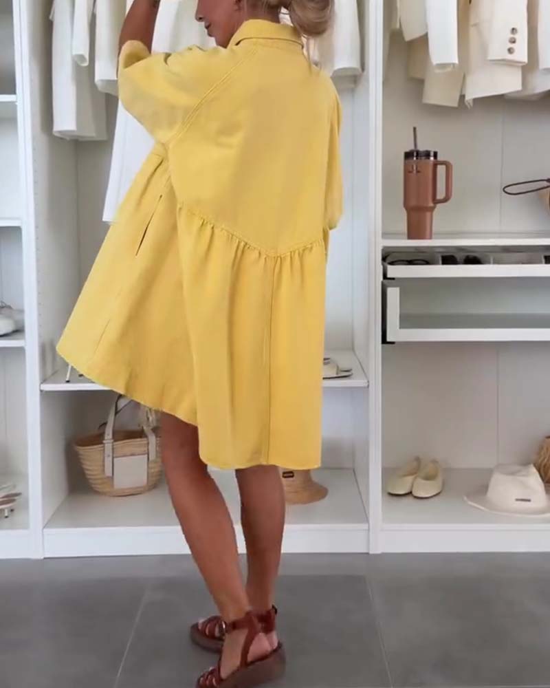 Loose Doll-Style Shirt Dress