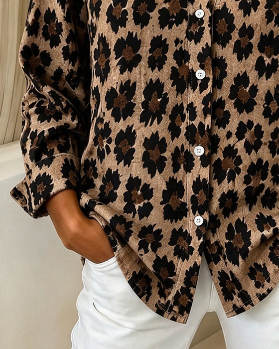 Vintage Leopard Lapel Shirt