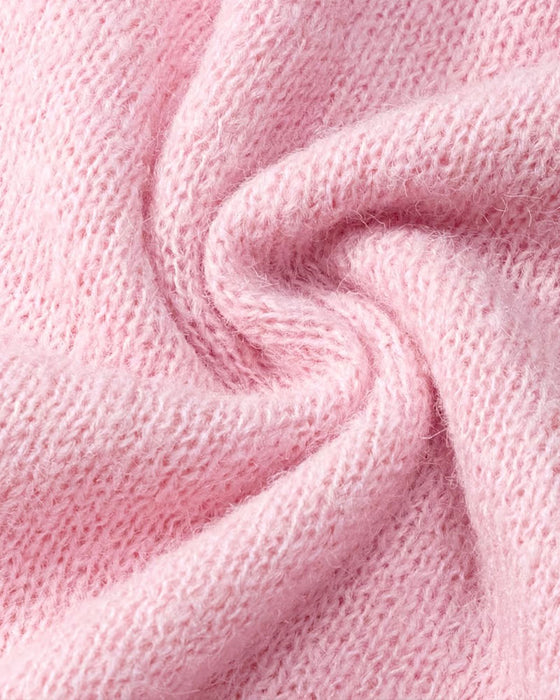 Solid Color V-Neck Dropped Shoulder Pullover