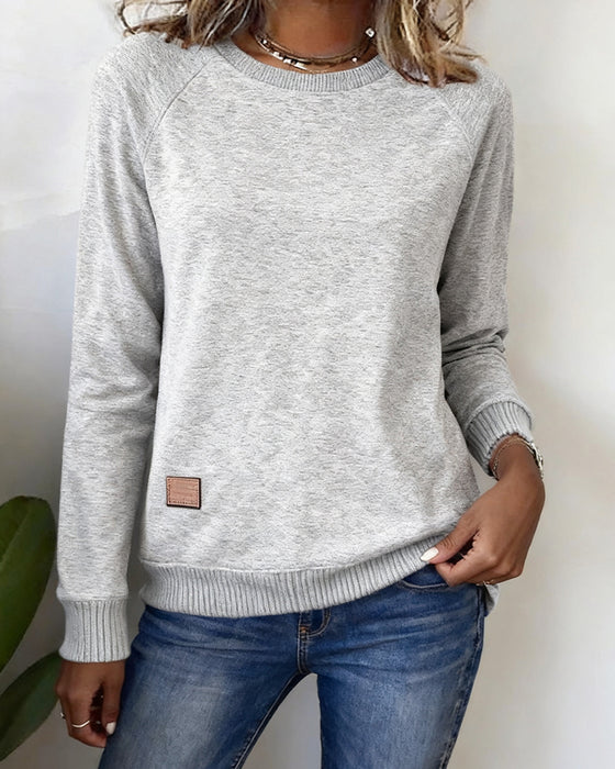 Round Neck Fashionable Casual Sweatshirt