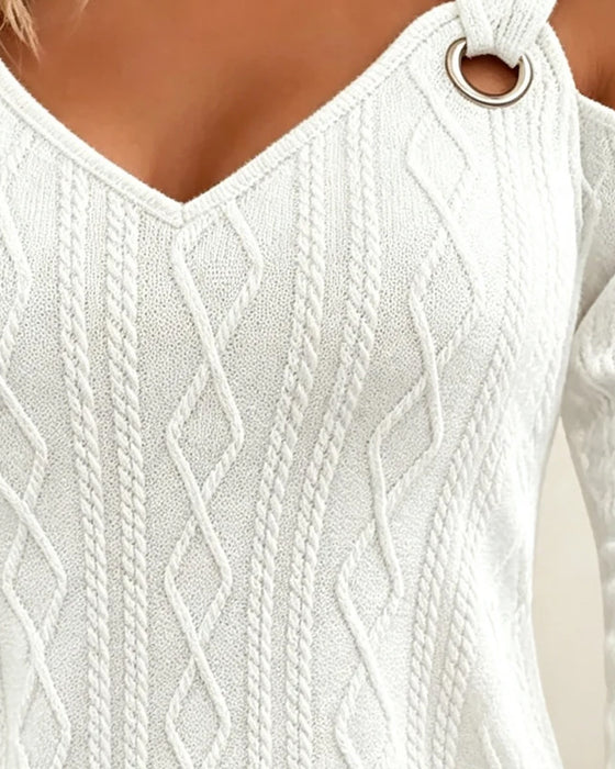 Metal Button Long Sleeve Top