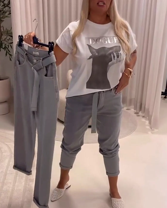 Elastic Slim Fit Casual Pants