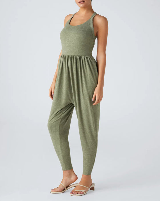Women's Backless Cuffed Jumpsuit