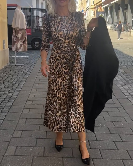 Leopard Print Elegant Dress