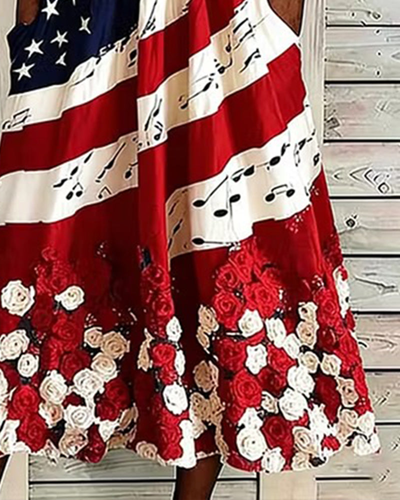 Casual Printed Midi Dress