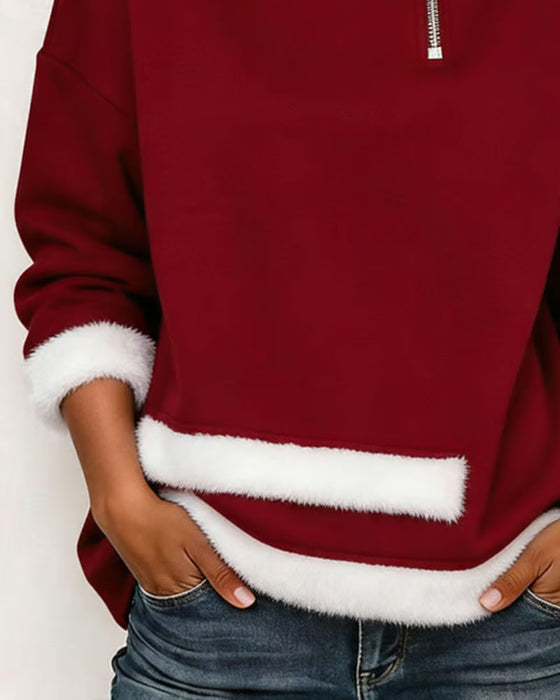 Fleece Half Zip Sweatshirt