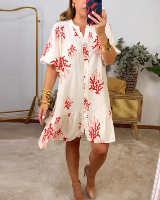 Paneled bell sleeve dress