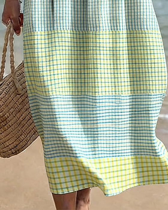 Striped Color Block Loose Dress