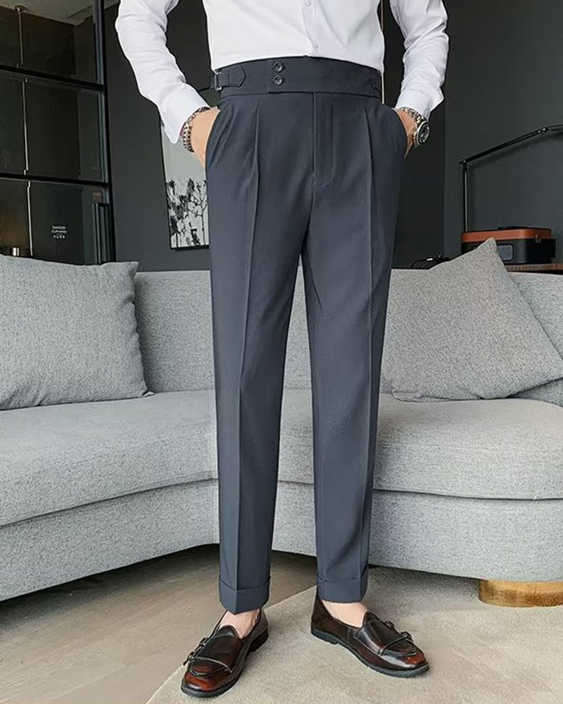 Men's Pocket Solid Casual Dress Pant