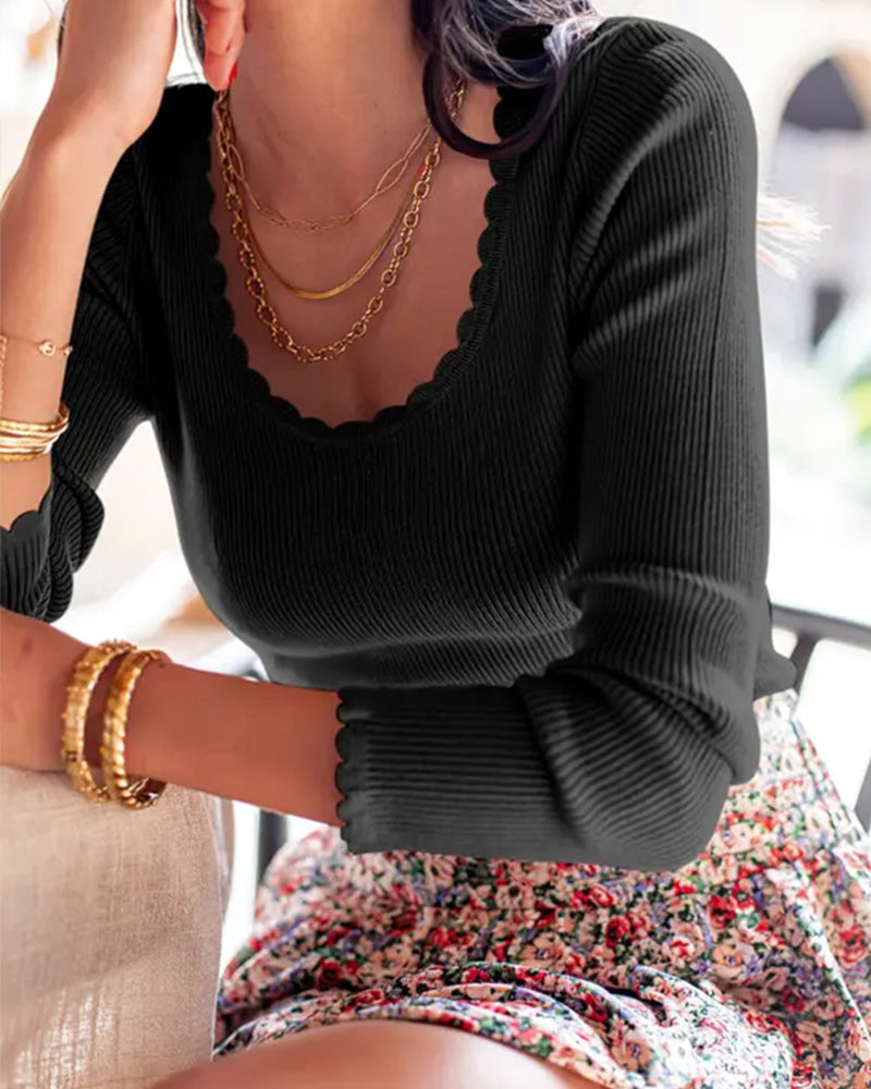 Slim Fit Solid Color V-Neck T-Shirt