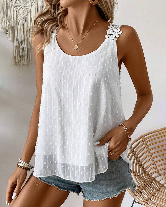 Solid Color Shoulder Strap Vest