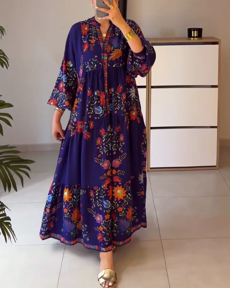 Elegant Floral Print Dress
