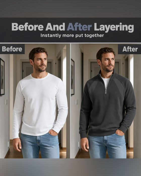 Half Zip Stand Collar Sweatshirt