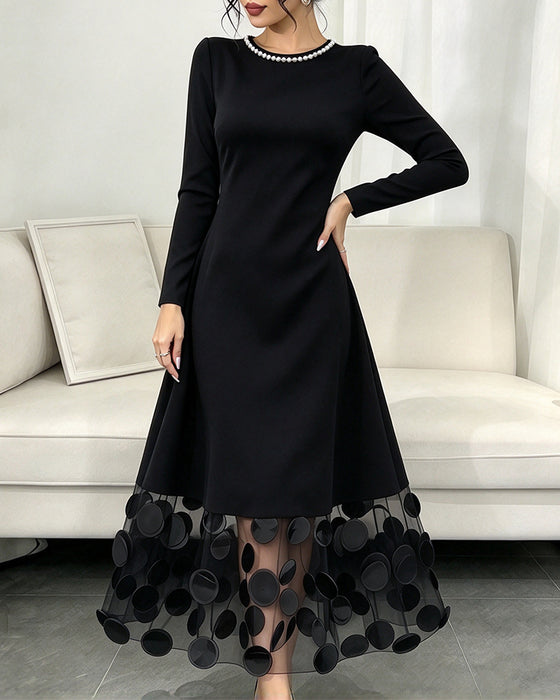 Mesh Polka Dot Patchwork Dress