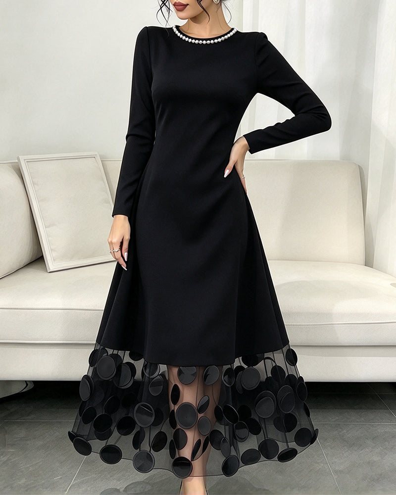 Mesh Polka Dot Patchwork Dress
