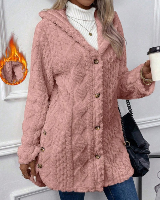 Solid Color Long Sleeve Coat