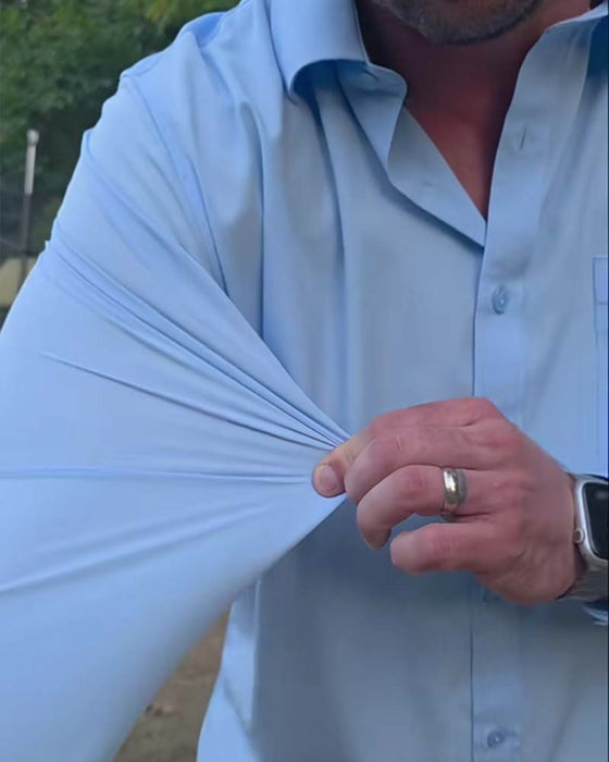 Solid Casual Waterproof Stretch Shirt