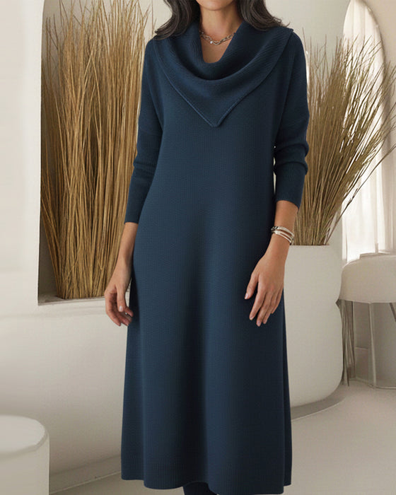 Elegant Turtleneck Warm Sweater Dress